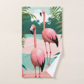 Tropical Flamingo Paradise Badhandtuch Set (Handtuch)