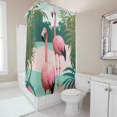Tropical Flamingo Paradise Duschvorhang (Beispiel)