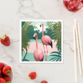 Tropical Flamingo Paradise Serviette (Beispiel)