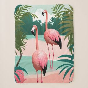 Tropical Flamingo Paradise Sherpadecke