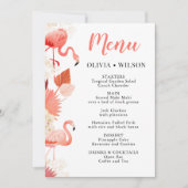 Tropical Flamingo Party Menu Card Einladung (Vorderseite)