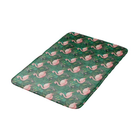 Tropical Flamingo Pattern Badematte (Schrägansicht)