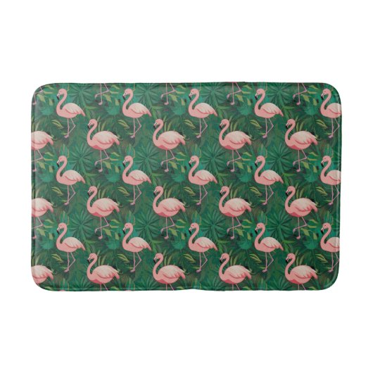 Tropical Flamingo Pattern Badematte (Vorderseite)