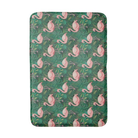 Tropical Flamingo Pattern Badematte (Vorderseite Vertikal)