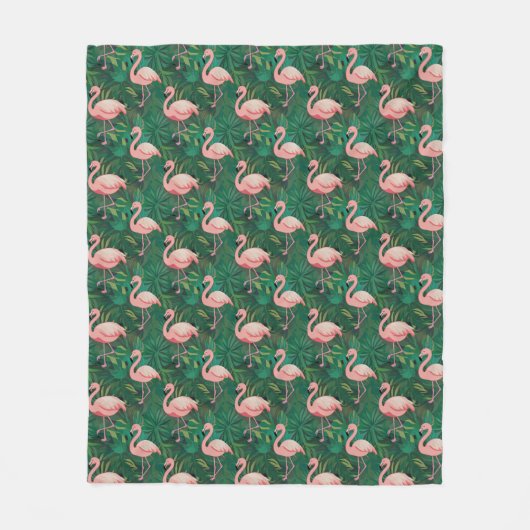 Tropical Flamingo Pattern Fleecedecke (Vorderseite)
