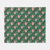 Tropical Flamingo Pattern Fleecedecke (Vorderseite (Horizontal))