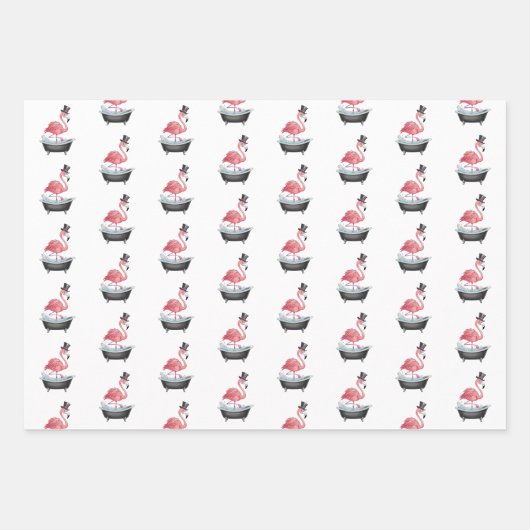 Tropical Flamingo Pattern Geschenkpapier Set (Vorderseite 3)