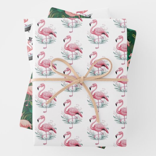Tropical Flamingo Pattern Geschenkpapier Set (Beispiel)