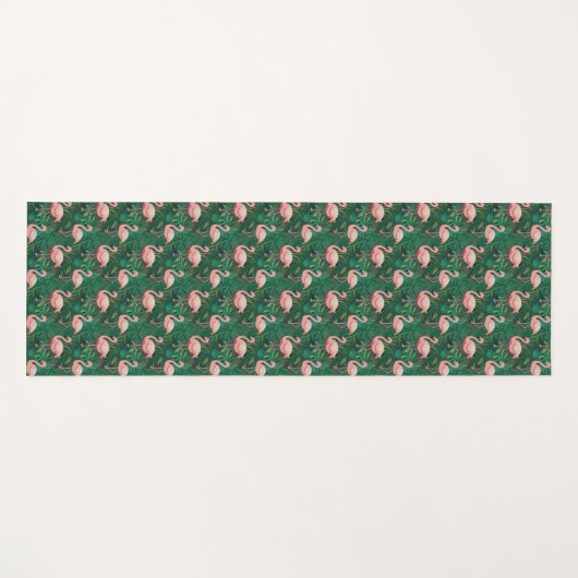 Tropical Flamingo Pattern Yogamatte (Vorderseite (Horizontal))