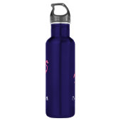 "Tropical Flamingo" Personalisiert Matte Blue Edelstahlflasche (Rückseite)