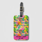 Tropical Flamingo Pickleball Gepäckanhänger (Vorderseite Vertikal)