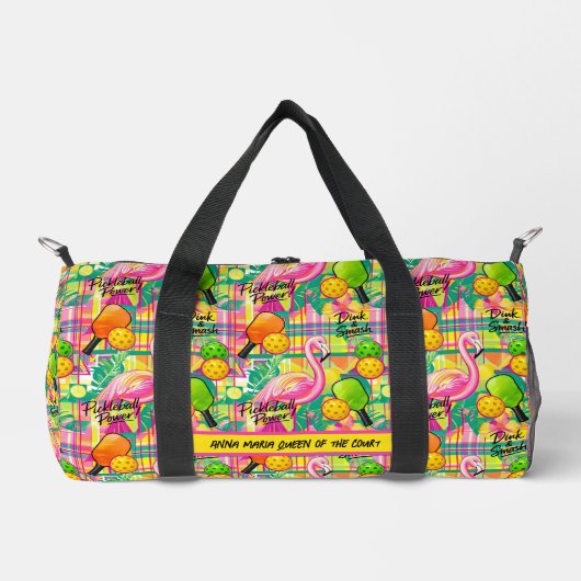 Tropical Flamingo Pickleball Power Duffle Bag (Vorderseite)