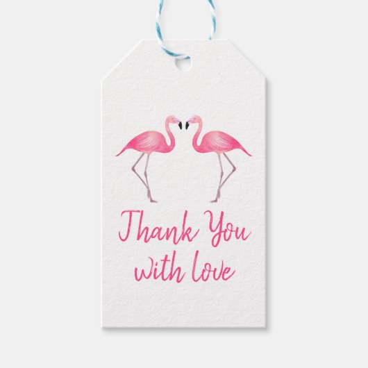 Tropical Flamingo Pink Danke Gastgeschenk Hochzeit Geschenkanhänger (Vorderseite)