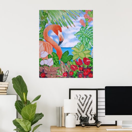 Tropical Flamingo Poster (Heimbüro)