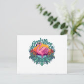 Tropical Flamingo Postkarte (Stehend Vorderseite)