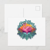 Tropical Flamingo Postkarte (Vorne/Hinten)