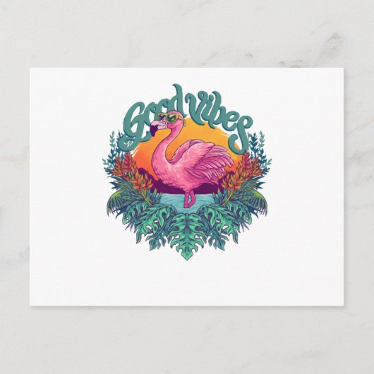 Tropical Flamingo Postkarte (Vorderseite)