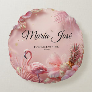 Tropical Flamingo Quinceañera, Brauch Rundes Kissen