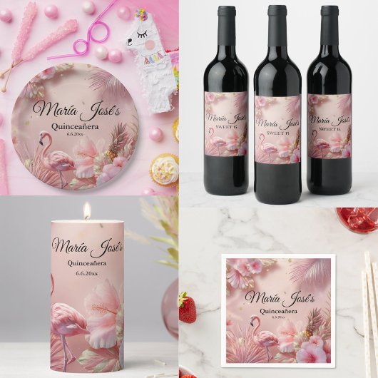 Tropical Flamingo Quinceañera, Brauch Serviette