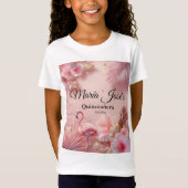 Tropical Flamingo Quinceañera, Brauch T-Shirt (Vorderseite)