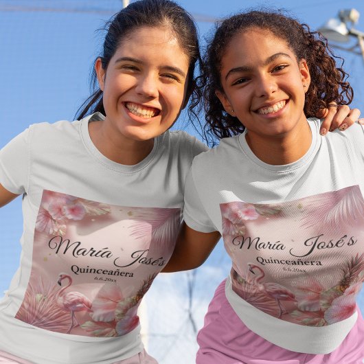Tropical Flamingo Quinceañera, Brauch T-Shirt