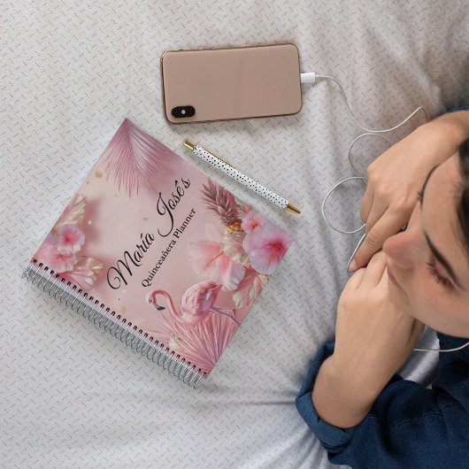 Tropical Flamingo Quinceañera, custom Planer