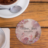 Tropical Flamingo Quinceañera, custom Rechteckiger Pappuntersetzer