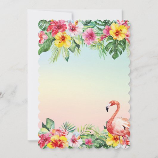 Tropical Flamingo Retirement Party Einladung (Rückseite)