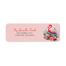 Tropical Flamingo Return Address Label