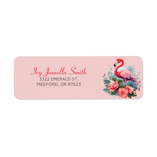 Tropical Flamingo Return Address Label (Vorne)