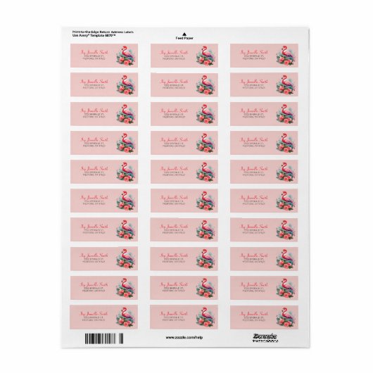 Tropical Flamingo Return Address Label (Vorne)