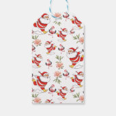 Tropical Flamingo Santa Christmas Pattern Geschenkanhänger (Rückseite)