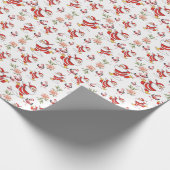Tropical Flamingo Santa Christmas Pattern Geschenkpapier (Ecke)