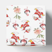 Tropical Flamingo Santa Christmas Pattern Geschenkschachtel (Oben)