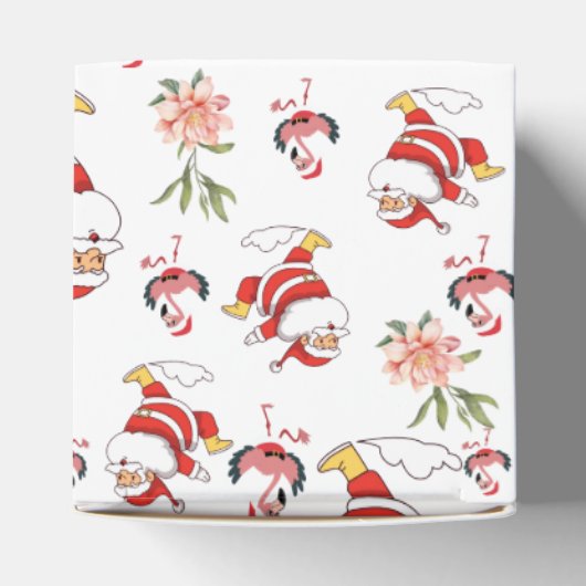 Tropical Flamingo Santa Christmas Pattern Geschenkschachtel (Oben)