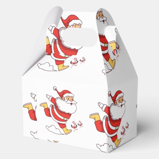Tropical Flamingo Santa Christmas Pattern Geschenkschachtel (Vorderseite)