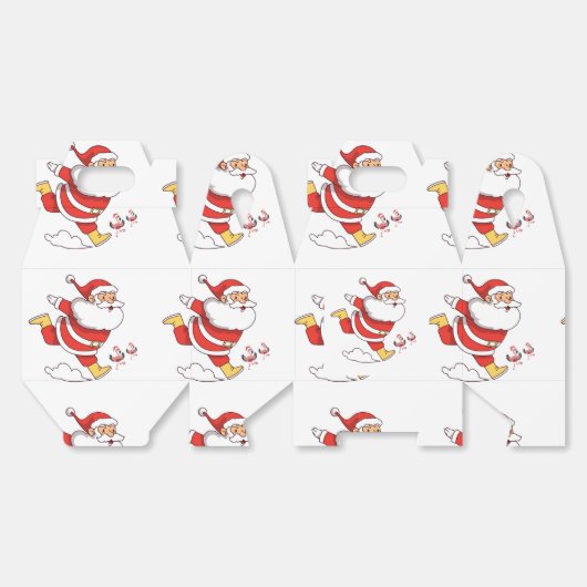 Tropical Flamingo Santa Christmas Pattern Geschenkschachtel (Ungeklappt)