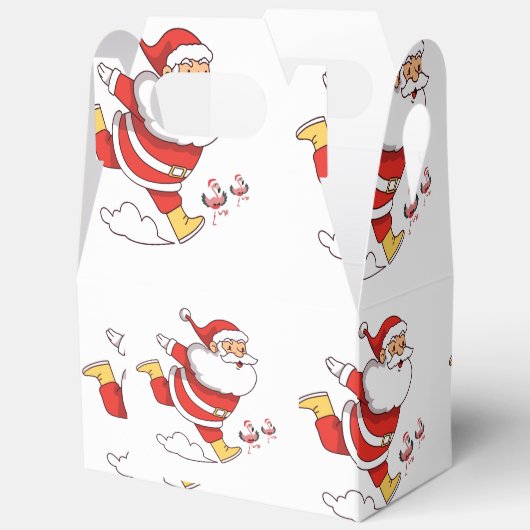 Tropical Flamingo Santa Christmas Pattern Geschenkschachtel (Offen)