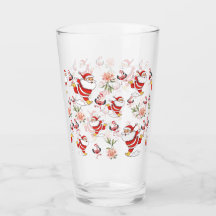 Tropical Flamingo Santa Christmas Pattern