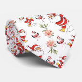 Tropical Flamingo Santa Christmas Pattern Krawatte (Gerollt)