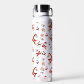 Tropical Flamingo Santa Christmas Pattern Trinkflasche (Rückseite)