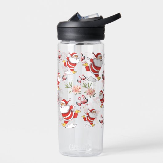 Tropical Flamingo Santa Christmas Pattern Trinkflasche (Links)