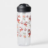 Tropical Flamingo Santa Christmas Pattern Trinkflasche (Vorderseite)