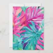 Tropical Flamingo Summer Floral Baby Dusche Einladung (Rückseite)