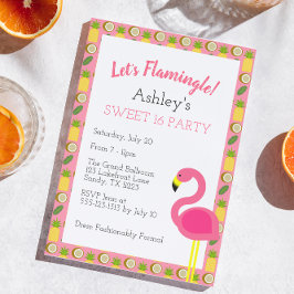 Tropical Flamingo Sweet 16 Geburtstag Einladung