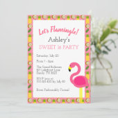 Tropical Flamingo Sweet 16 Geburtstag Einladung (Stehend Vorderseite)