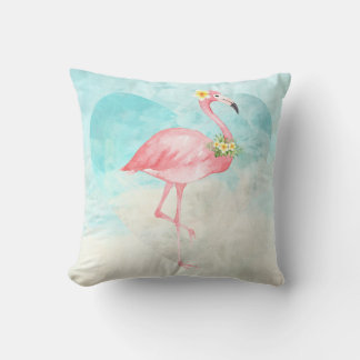 Tropical Flamingo Throw Kissen