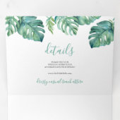 Tropical Flamingo Trifold Wedding Einladung (Innen Erste Seite)
