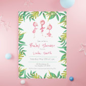 Tropical Flamingo Triplets Baby Dusche Einladung
