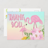 Tropical Flamingo Vielen Dank Postkarte (Vorne/Hinten)